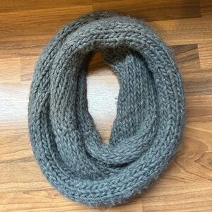 Cozy Gray Knit Infinity Scarf